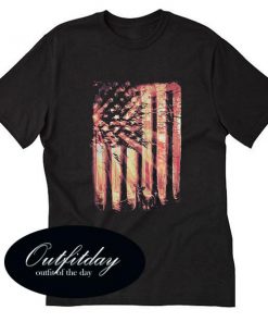 Deer Hunting Club Light American Flag T Shirt