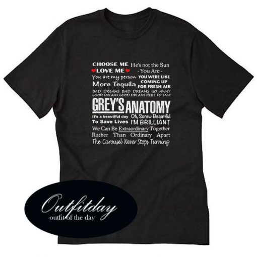 Grey's Anatomy Quotes T Shirt