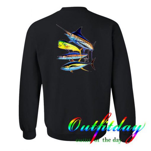 Guy Harvey Foursome Fish sweatshirt back