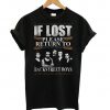 If Lost Please Return To Backstreet Boys T shirt   SU