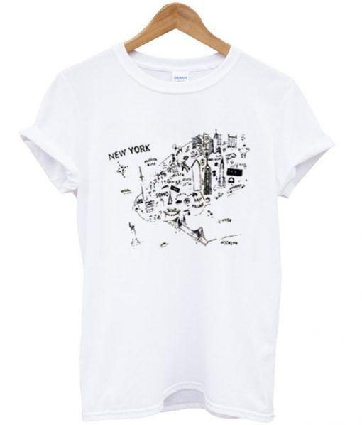 New York City Map Illustration T shirt Ez025