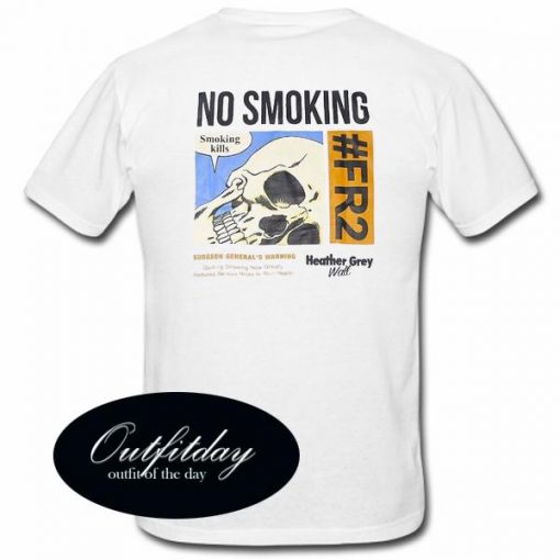 No Smoking Heather Grey T Shirt Back