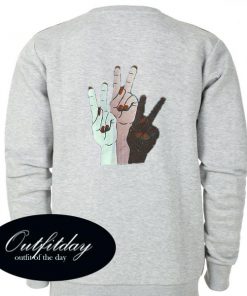 Peace Hand Sweatshirt Back