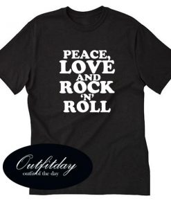 Peace Love And Rock N Roll Graphic T Shirt