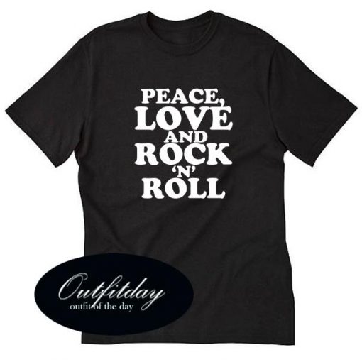 Peace Love And Rock N Roll Graphic T Shirt