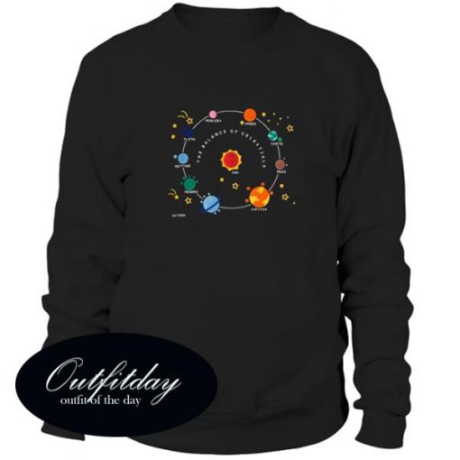 Planets Solar System and Stars Sweatshirt