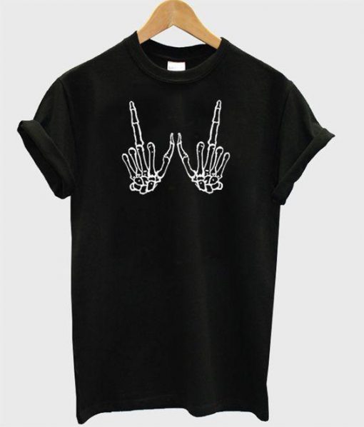 Skeleton Two Hands T Shirt Ez025