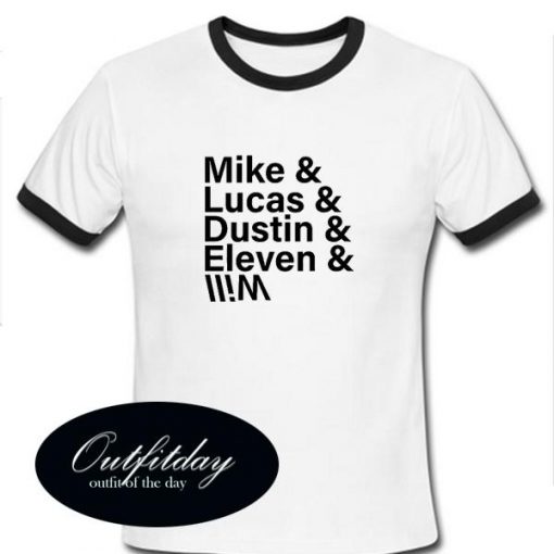 Stranger Things Mike Lucas Dustin Eleven Will Ringer T Shirt