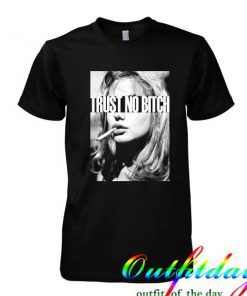 Trust No Bitch Smoking Black And White Graphic Tshirt