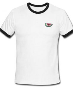 Watermelon Art Ringer Tshirt