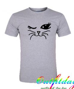 Winking Cat Fun Popular Cat Lover Graphic Feline tshirt