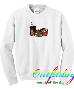 drink coke hamburger fries sweatshirt