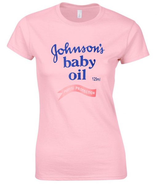 johnson baby oil logo tshirt