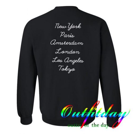 new york paris amsterdam sweatshirt back