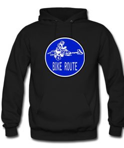 Bike Route Road Sign Hoodie (OM)