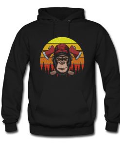 Monkey Lumberjack Retro Hoodie (OM)