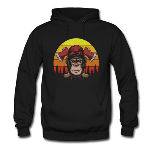 Monkey Lumberjack Retro Hoodie (OM)