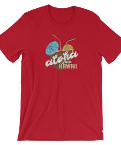 Aloha From Hawaii Retro Distressed Vacation Summer Short-Sleeve