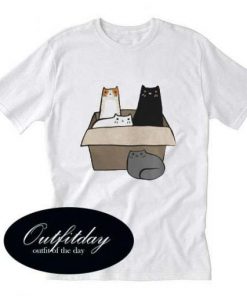 4 Cats in a Box T Shirt Size S,M,L,XL,2XL,3XL