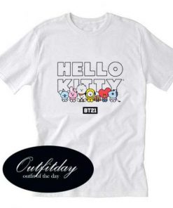 BTS BT21 x Hello Kitty Collaboration T Shirt Size XS,S,M,L,XL,2XL,3XL - Copy - Copy - Copy - Copy