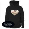 Distressed heart baseball graphic on a soft hoodie