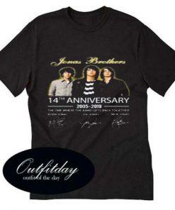 Funny Jonas Brothers 14th anniversary 2005-2019 T Shirt Size XS,S,M,L,XL,2XL,3XL