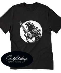 Godzilla Playing Guitar T shirt