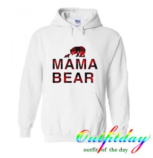 Mama bear with baby bear buffalo plaid comfort Hoodie