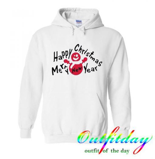 Merry Cahristmas & Happy New Year Snowman Hoodie
