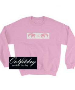 Pink Anime Eyes Sweatshirt