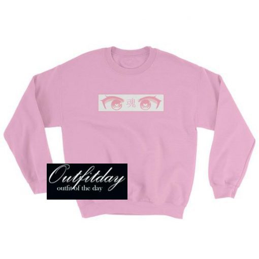 Pink Anime Eyes Sweatshirt