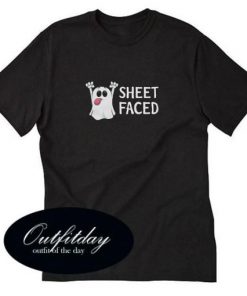 Sheet Faced Funny Ghost Halloween T-shirt