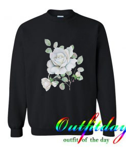 White Roses Watercolor Flowers comfort Sweatshirt