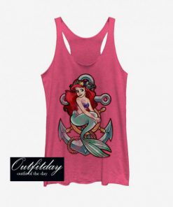 Disney Ariel Vintage Anchor Girls Tank Top