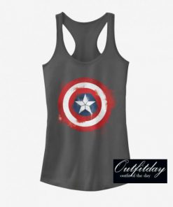 Endgame Captain America Spray Logo Charcoal Girls Tank Top