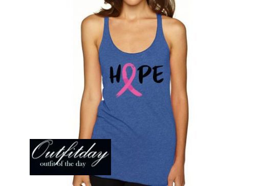 Hope Ribbon Racerback Tank Tops