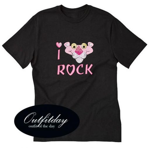 I Love Rock Pink Panther T-Shirt