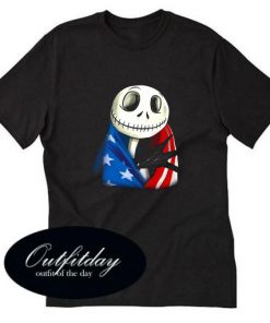 Jack Skellington American Flag T-Shirt
