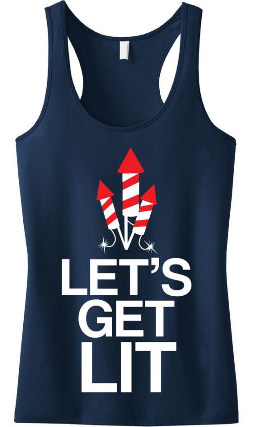 LETS GET LIT Navy Blue tank top