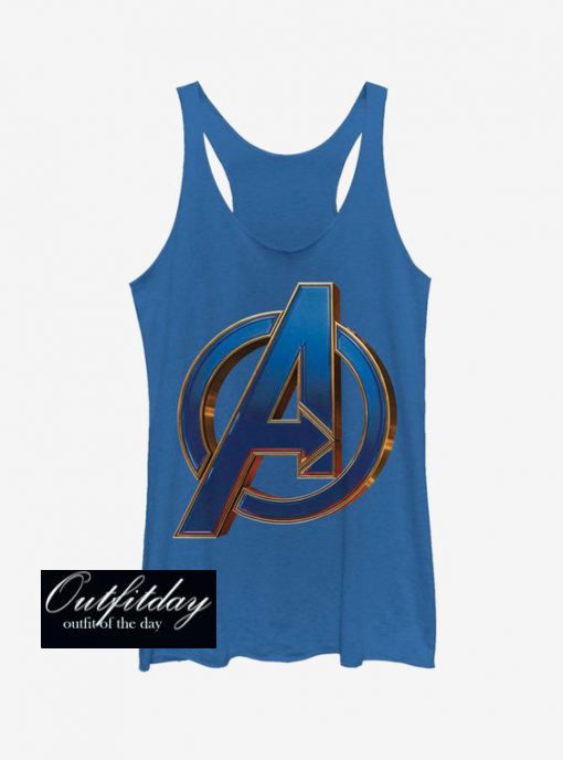 Marvel Avengers Blue Logo Girls Royal Blue Tank Top