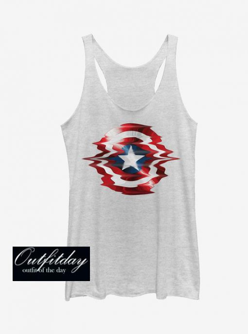 Marvel Captain America Shield Glitch Girls Tank Top