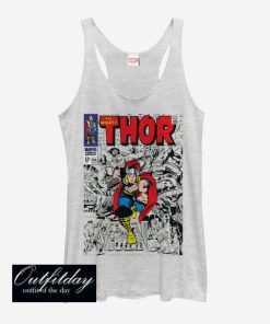 Marvel Mighty Thor Comic Book Cover Print Girls Tank Top