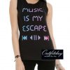 Music Is My Escape Girls Muscle Tank Top