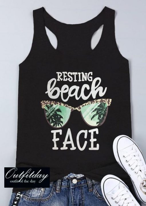 Resting Beach Face Tank Top
