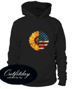 Sunflower American Flag Hoodie