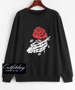 Floral and Skeleton Sweatshirt