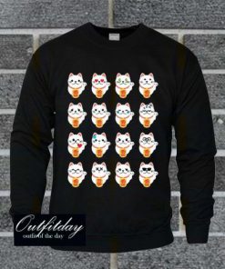 Fortune Cat Emoji Many Emotion Sweatshirt