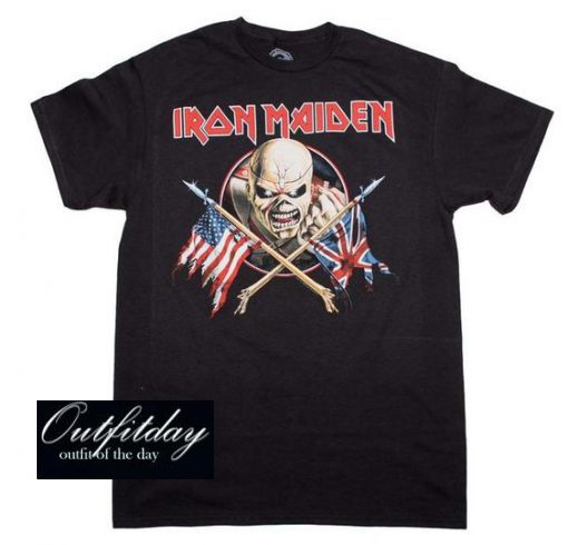 Iron Maiden crossed flags t-shirt