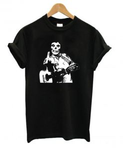 Johnny Cash The Misfits Middle Finger Black Skull T shirt