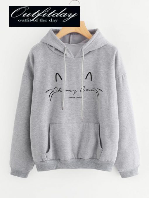 Oh My Cat Slogan Hoodie